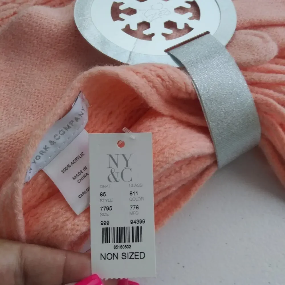 New York & company SCARF & Glove Gift set-Lurex Orange